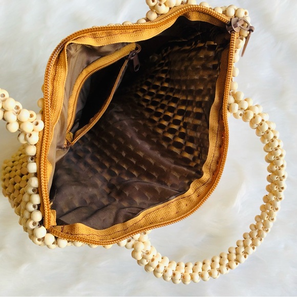 Vintage Artisan Wooden Beaded Bag - Picture 8 of 13